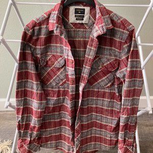 Quicksilver Modern Fit Long Sleeve Flannel Button-Up Size XL